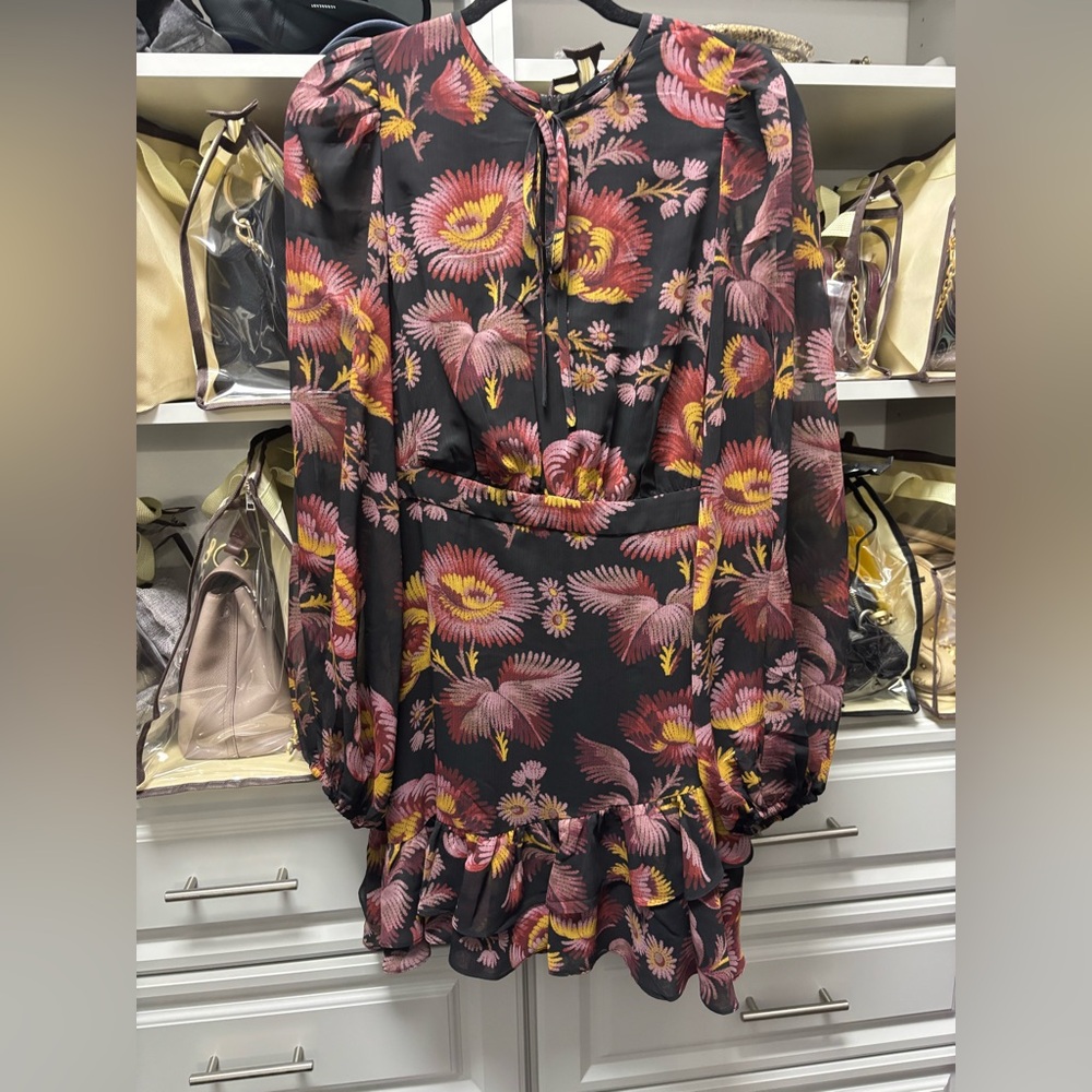 Ted Baker Black floral dress size 3